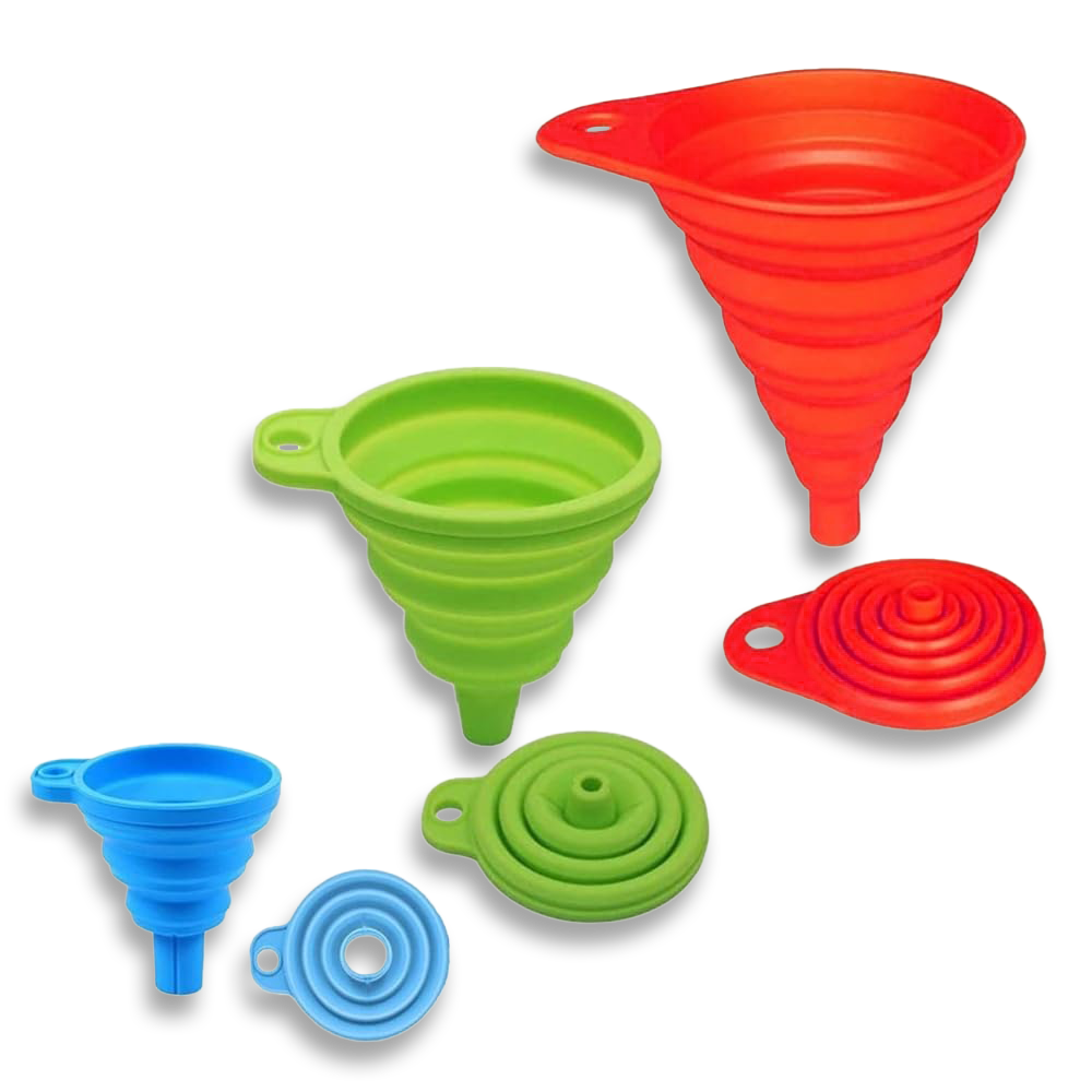 Lot de 3 entonnoirs pliables