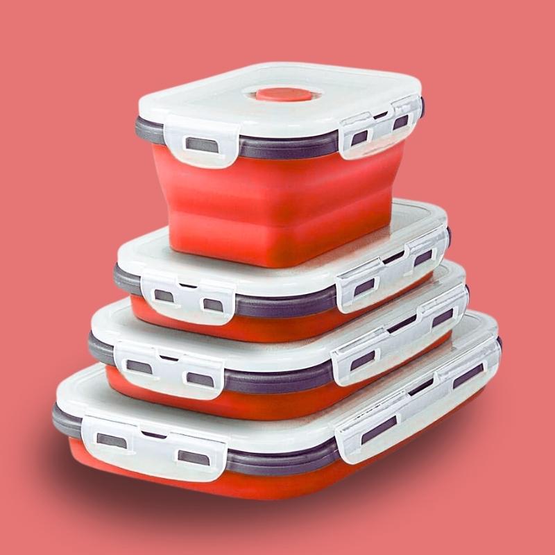 Lot de 4 lunchbox pliables