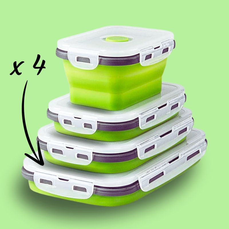 Lot de 4 lunchbox pliables