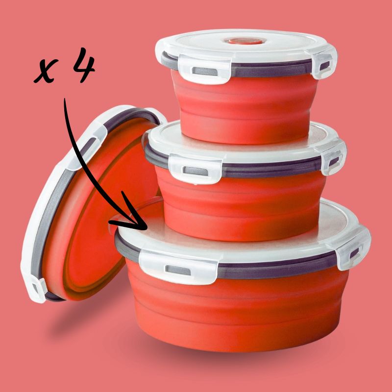 Lot de 4 lunchbox pliables