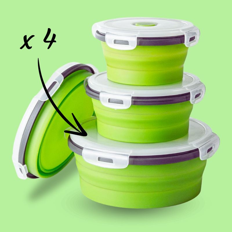 Lot de 4 lunchbox pliables