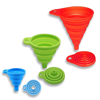 Lot de 3 entonnoirs pliables